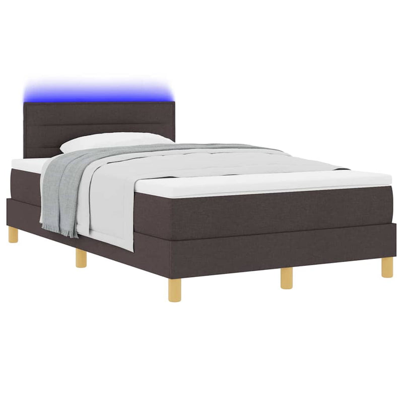 vidaXL Boxrugós ágy matracmal sötétbarna 120 x 200 cm szövet