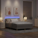 vidaXL LED Box Spring Ágy LED szalagokkal Tópszínű 140 x 190 cm szövet