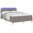 vidaXL LED Box Spring Ágy LED szalagokkal Tópszínű 140 x 190 cm szövet