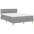 vidaXL LED Box Spring Ágy Világosszürke 160 x 200 cm szövet