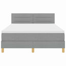 vidaXL LED Box Spring Ágy Világosszürke 160 x 200 cm szövet
