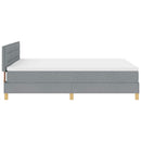 vidaXL LED Box Spring Ágy Világosszürke 160 x 200 cm szövet