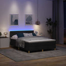 vidaXL LED Box Spring Ágy LED szalagokkal Fekete 160 x 200 cm szövet