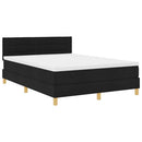 vidaXL LED Box Spring Ágy LED szalagokkal Fekete 160 x 200 cm szövet