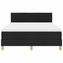 vidaXL LED Box Spring Ágy LED szalagokkal Fekete 160 x 200 cm szövet