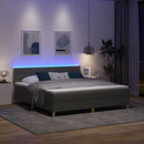 vidaXL LED Box Spring Ágy fejtámlával Sötétszürke 180 x 200 cm szövet