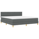 vidaXL LED Box Spring Ágy fejtámlával Sötétszürke 180 x 200 cm szövet