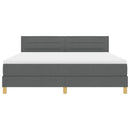 vidaXL LED Box Spring Ágy fejtámlával Sötétszürke 180 x 200 cm szövet