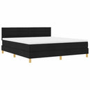 vidaXL LED Box Spring Ágy LED szalagokkal Fekete 180 x 200 cm szövet