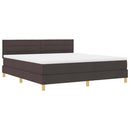 vidaXL LED Box Spring Ágy fejtámlával Sötét Barna 180 x 200 cm szövet