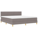 vidaXL LED Box Spring Ágy fejtámlával Tópszínű 180 x 200 cm szövet