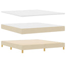 vidaXL LED Box Spring Ágy LED szalagokkal Krém 180 x 200 cm szövet