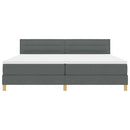 vidaXL LED Box Spring Ágy matracmal Sötétszürke 200 x 200 cm szövet