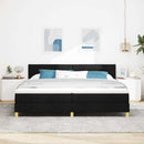 vidaXL LED Box Spring Ágy LED szalagokkal Fekete 200 x 200 cm szövet