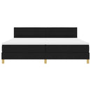 vidaXL Boxrugós ágy matracmal fejtámlával Fekete 200 x 200 cm szövet