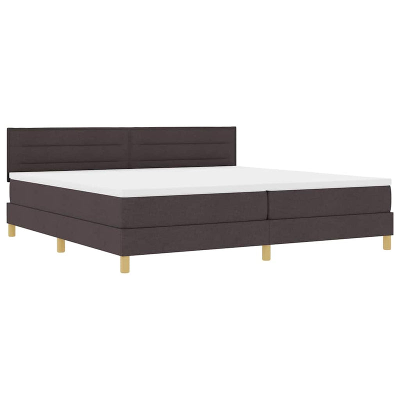 vidaXL Boxrugós ágy matracmal sötétbarna 200 x 200 cm szövet