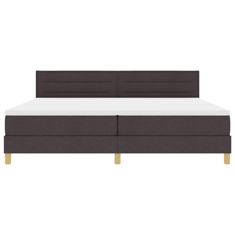 vidaXL Boxrugós ágy matracmal sötétbarna 200 x 200 cm szövet