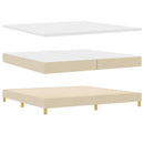 vidaXL LED Box Spring Ágy LED szalagokkal Krém 200 x 200 cm szövet