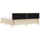 vidaXL LED Box Spring Ágy LED szalagokkal Krém 200 x 200 cm szövet