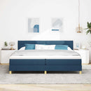 vidaXL LED Box Spring Ágy LED szalagokkal Kék 200 x 200 cm szövet
