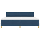 vidaXL LED Box Spring Ágy LED szalagokkal Kék 200 x 200 cm szövet