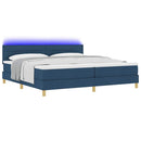 vidaXL LED Box Spring Ágy LED szalagokkal Kék 200 x 200 cm szövet