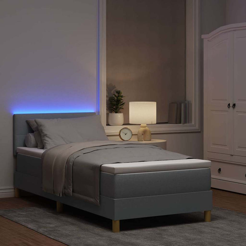 vidaXL Boxrugós ágy matracmal Világosszürke 80 x 200 cm szövet
