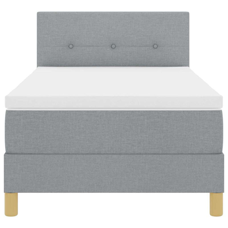 vidaXL Boxrugós ágy matracmal Világosszürke 80 x 200 cm szövet