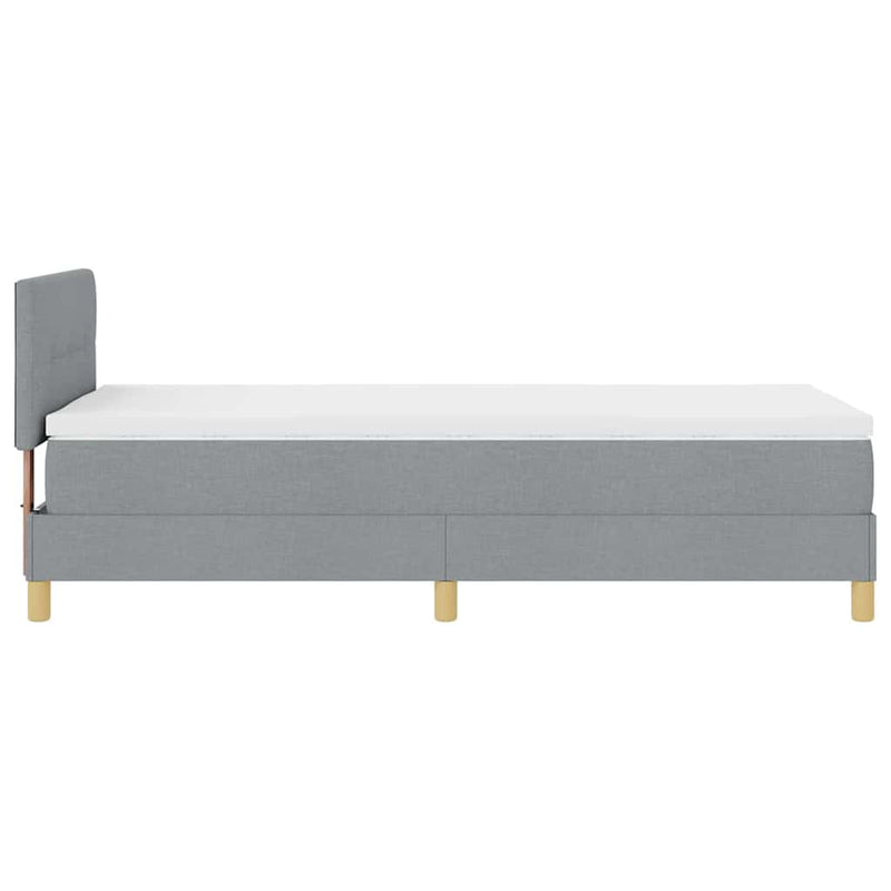 vidaXL Boxrugós ágy matracmal Világosszürke 80 x 200 cm szövet