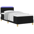 vidaXL LED Box Spring Ágy LED szalagokkal Fekete 80 x 200 cm szövet