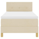 vidaXL Boxrugós ágy matracmal fejtámlával Krém 80 x 200 cm szövet