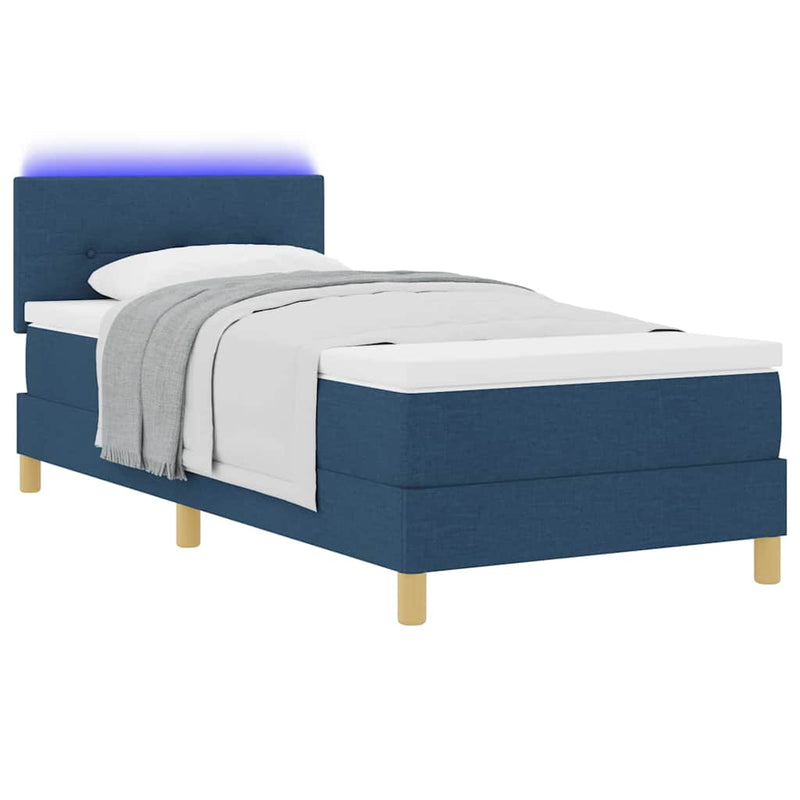 vidaXL Boxrugós ágy matracmal fejtámlával Kék 80 x 200 cm szövet