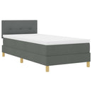 vidaXL LED Box Spring Ágy fejtámlával Sötétszürke 90 x 190 cm szövet
