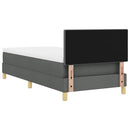 vidaXL LED Box Spring Ágy fejtámlával Sötétszürke 90 x 190 cm szövet