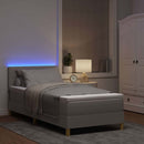vidaXL LED Box Spring Ágy fejtámlával Tópszínű 90 x 190 cm szövet