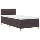 vidaXL LED Box Spring Ágy párnával Sötét Barna 90 x 200 cm szövet