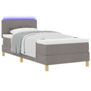 vidaXL LED Box Spring Ágy fejtámlával Tópszínű 90 x 200 cm szövet