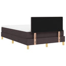 vidaXL LED Box Spring Ágy fejtámlával Sötét Barna 120 x 190 cm szövet