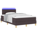 vidaXL LED Box Spring Ágy fejtámlával Sötét Barna 120 x 190 cm szövet