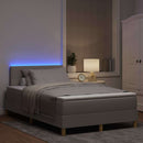 vidaXL LED Box Spring Ágy fejtámlával Tópszínű 120 x 190 cm szövet