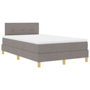 vidaXL LED Box Spring Ágy fejtámlával Tópszínű 120 x 190 cm szövet