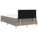vidaXL LED Box Spring Ágy fejtámlával Tópszínű 120 x 190 cm szövet