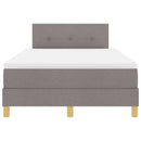 vidaXL Boxrugós ágy matracmal fejtámlával Tópszínű 120 x 190 cm szövet