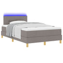 vidaXL LED Box Spring Ágy fejtámlával Tópszínű 120 x 190 cm szövet