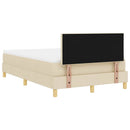vidaXL LED Box Spring Ágy LED szalagokkal Krém 120 x 190 cm szövet