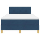 vidaXL Boxrugós ágy matracmal fejtámlával Kék 120 x 190 cm szövet