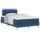 vidaXL LED Box Spring Ágy fejtámlával Kék 120 x 190 cm szövet