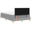 vidaXL LED Box Spring Ágy Világosszürke 120 x 200 cm szövet