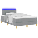 vidaXL LED Box Spring Ágy Világosszürke 120 x 200 cm szövet