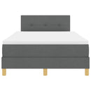 vidaXL Boxrugós ágy matracmal Sötétszürke 120 x 200 cm szövet